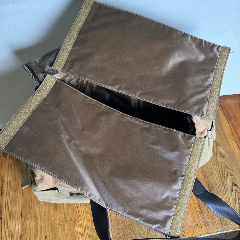 NWT NRA Vintage Wax Canvas Duffle Range Bag Tan Brown (No Carry Strap) 16x9x7